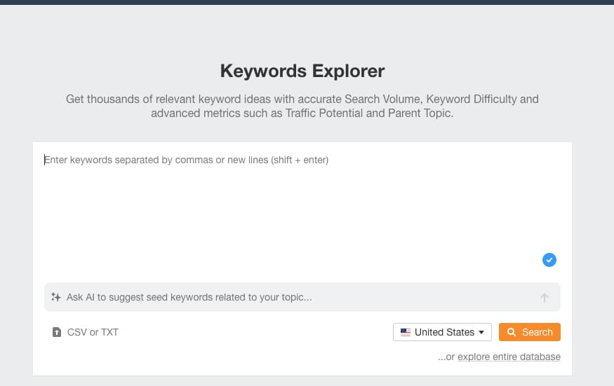 Ahrefs keyword explorer