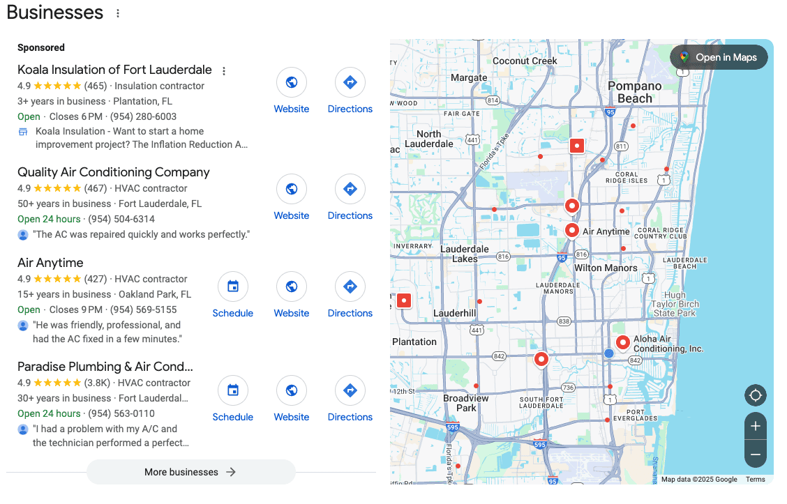 HVAC GMB SEO in Fort Lauderdale