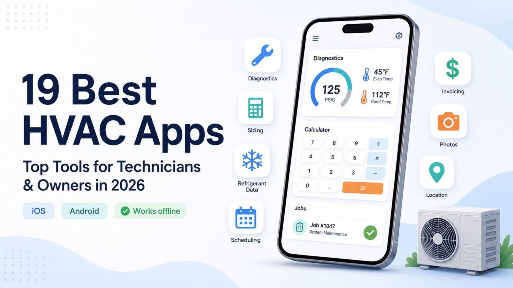 Visual guide to the best HVAC apps for technicians and business owners